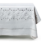 Ojete White Rectangular Tablecloth : Esencial Hogar