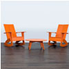 Orange Outdoor Rocking Chair Pair And Table Set | Reperch