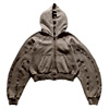 Ottolinger Knitted Multiline Zip Hoodie Khaki : Essx Nyc