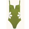 The Flora One Piece Moss Green & Ivory : Follow Suit