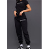 Deep Black High Waisted Cuffed Joggers : PrettyLittleThing