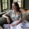 Bride Satin Short Floral Pajamas : Lenora