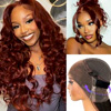 Upgraded Reddish Brown Body Wave Wig Invisible Strap | Alibonnie