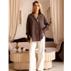 Rin Brown Stripe Shirt | HeyChic