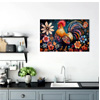 Rooster's Floral Canvas | HomeArtHaven