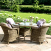 Round Rattan Dining Set - Mazeliving