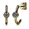 Gold White Sapphire J Hoop Earrings : Gabrielny.com