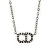 Silver Crystal 'CD' Necklace : What Goes Around NYC