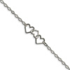 Silver Open Heart Anklet , TheBlackBow