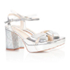 Silver Sandal Block Pearl Heels - Freya Rose