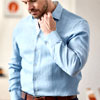 Ultimate Organic Linen Shirt In Sky Blue : Motion Manoeuvre
