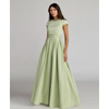 Satin Cap Sleeve Ball Gown : Mac Duggal