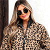 Sloane Leopard Zip Up Pocket Jacket : Threadedpear.com