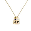Small Initial 2 Tag Necklace with Birthstone : Jewlr