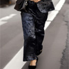Sophisticated Black Jacquard Trousers - Mooyius.com
