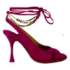 Women's Sandals In Fuchsia Leather : Spatarella Au