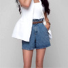 Super High Waist Elasticated Shorts : I Am Denim