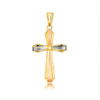 Tri Color Gold Cross Motif Pendant - Justin Kyne