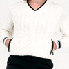 V-Neck Cable Knit Sweater : Foray Golf