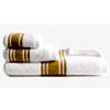 3-Piece Cotton Towel Set White & Bronze : Qehomelinens.com