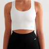 White High Support Ribbed Bra | Aimn.com.au