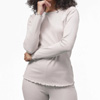 White LS Picoting Ribbed T-Shirt : Enorsia.com