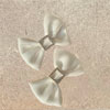 White Satin and Diamante Bow Shoe Clips : Alice Bow