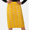 Yellow Floral Lace Midi Skirt - CSD