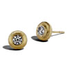 Tapestry Yellow Gold Button Earrings : YvesJewelry