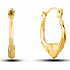 Yellow Gold Heart Creole Earrings - Thbaker.co.uk