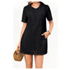 Zipper Hooded Pockets Cover Dress : Bsubseach.com