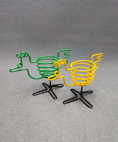 2 Retro Metall Wired Eggcups