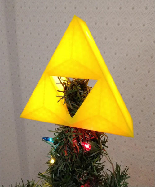 3D Printed Triforce Tree Topper with lights