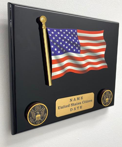 3D USA Citizenship Plaques