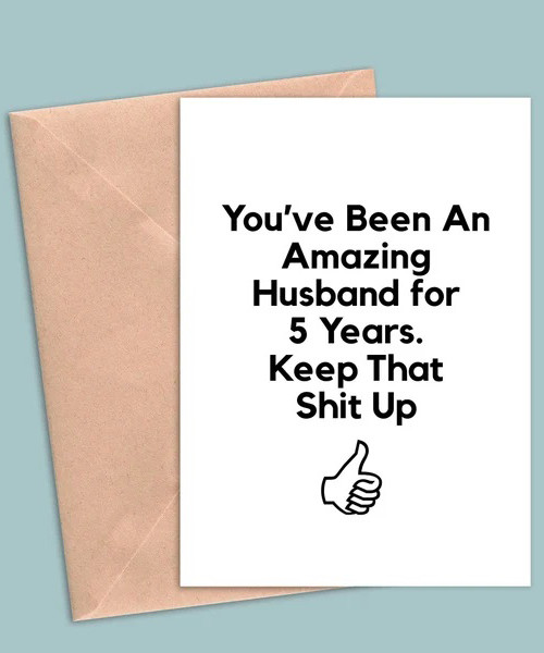 5 Year Anniversary Card For Husband