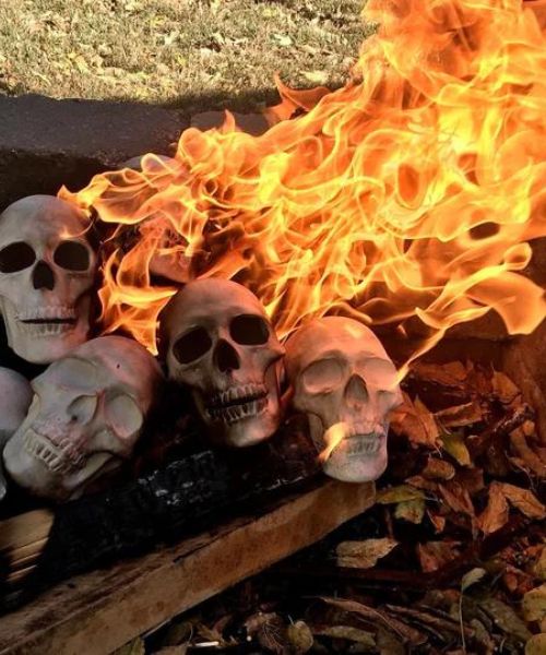 Ceramic Fire Pit Skulls