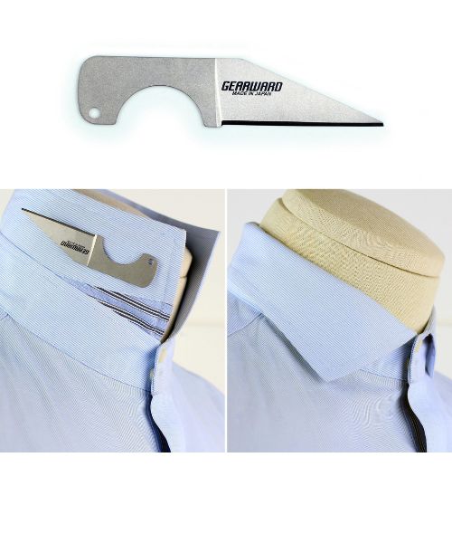 Concealable Titanium Knife Shirt Collar