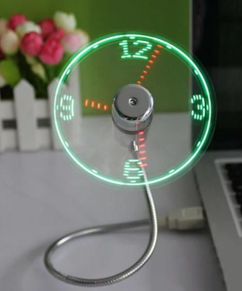 Flexible USB LED Clock Fan