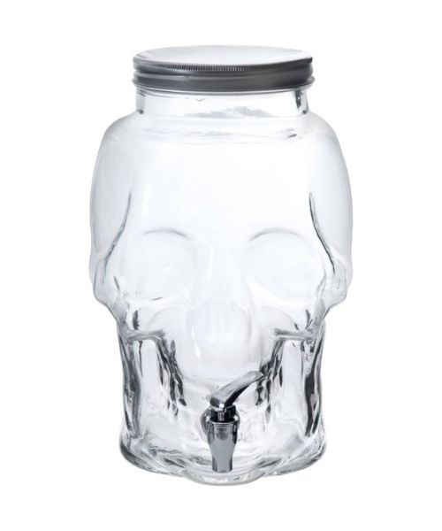 Glass Skull Beverage Dispenser 