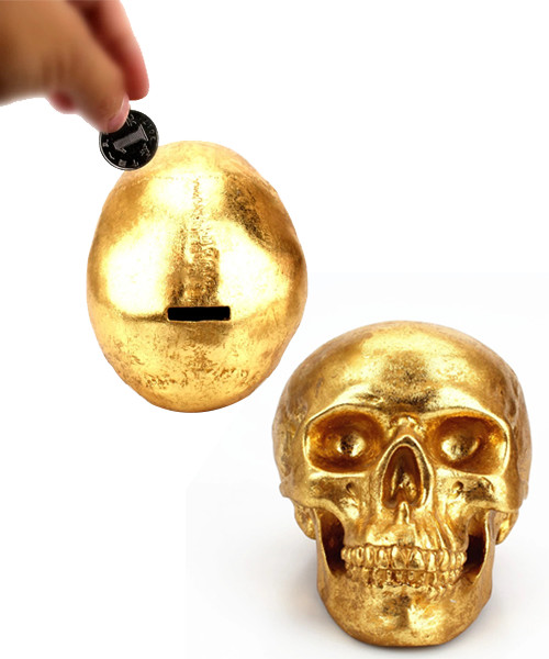 Golden Skull Money Box