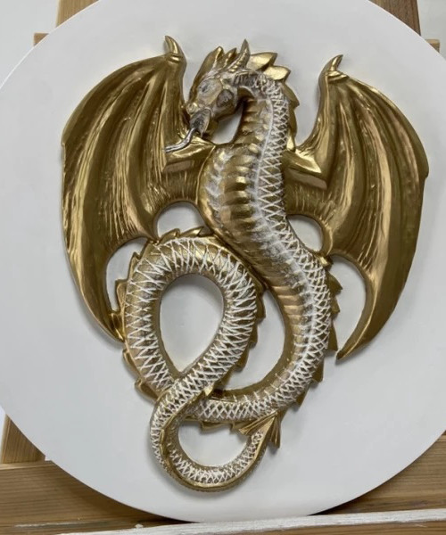 Handmade Bas-Relief Dragon