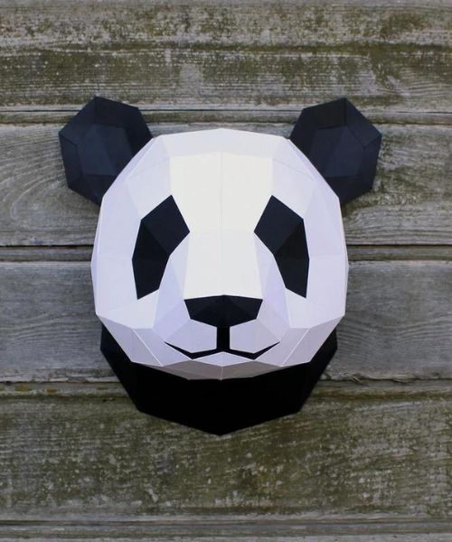 Papercraft Panda Head