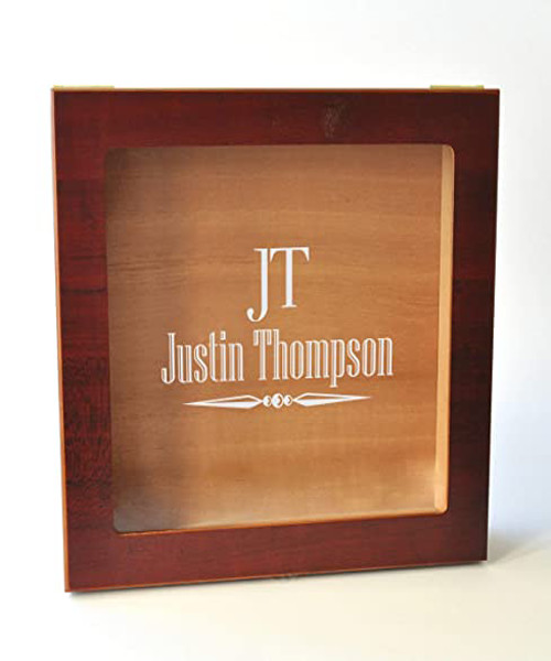Personalized Engraved Glass Top Humidor