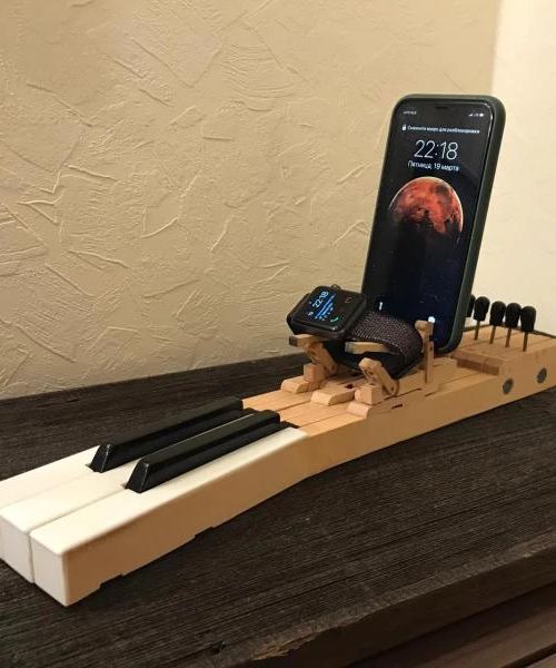 Phone Stand Made From Old Piano