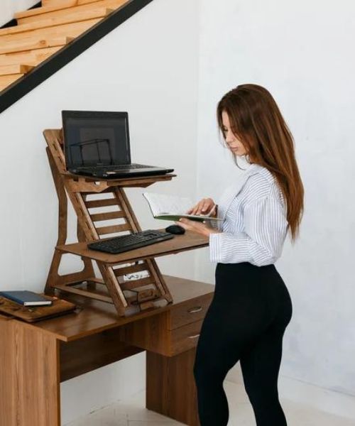 Portable Wooden Standing Laptop Desk