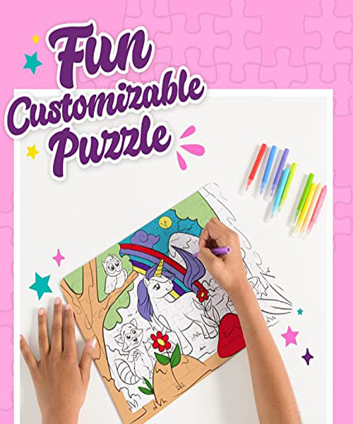 Purple Ladybug Color Your Puzzles for Girls Craft