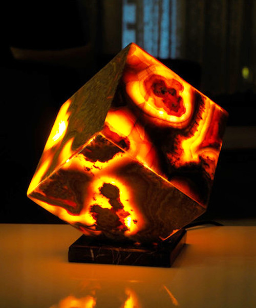 Red Volcanic Cube lamp