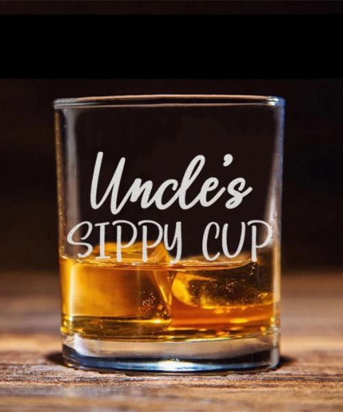 Uncle's Sippy Cup Whiskey Glass Funny Gift for Uncle