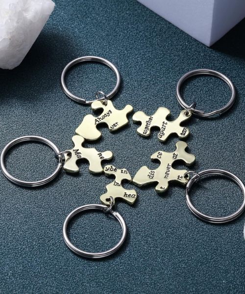 Best Friend Puzzle Keyring Set