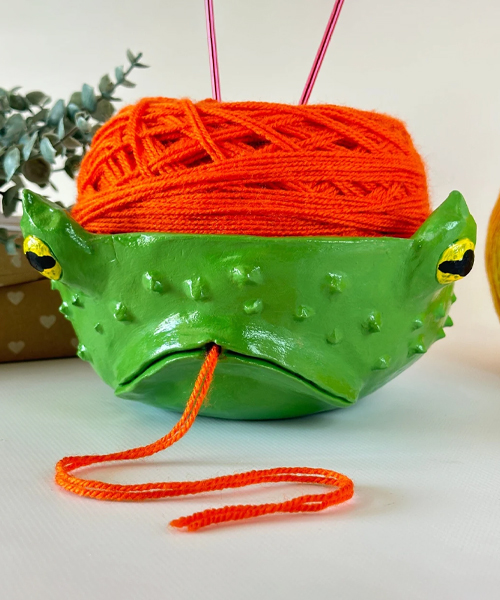 Big Frog Crochet Yarn Bowl